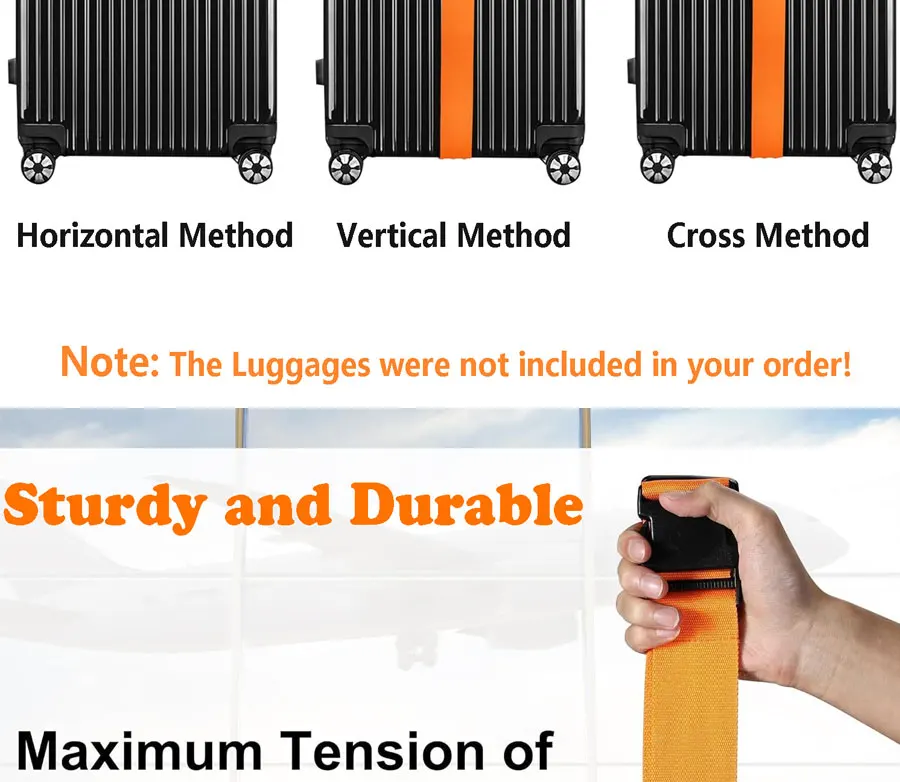 1 Piece Luggage Strap for Suitcases TSA-Approved Bundling Packing Belt Suitcase Easily Identified Travel Belts Bag Accessories