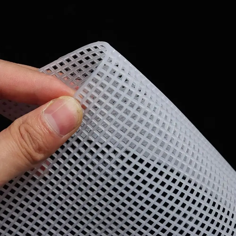 DIY Crafting Plastic Bag Mesh Grid Durable 33x50CM Canvas Bag Sheets Black White Acrylic Yarn Crafting Knit