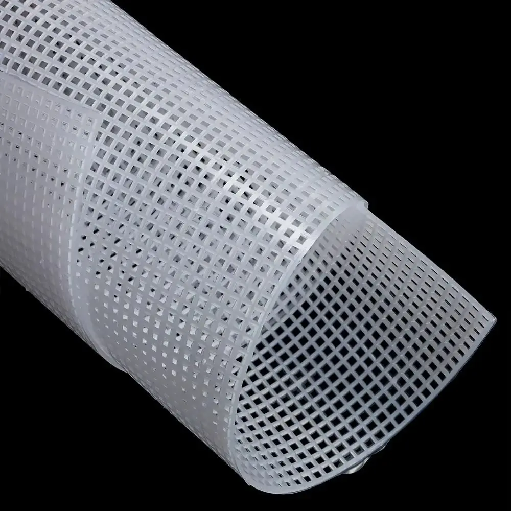 DIY Crafting Plastic Bag Mesh Grid Durable 33x50CM Canvas Bag Sheets Black White Acrylic Yarn Crafting Knit
