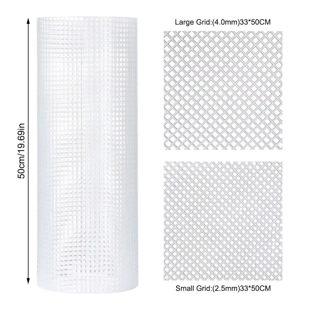 DIY Crafting Plastic Bag Mesh Grid Durable 33x50CM Canvas Bag Sheets Black White Acrylic Yarn Crafting Knit