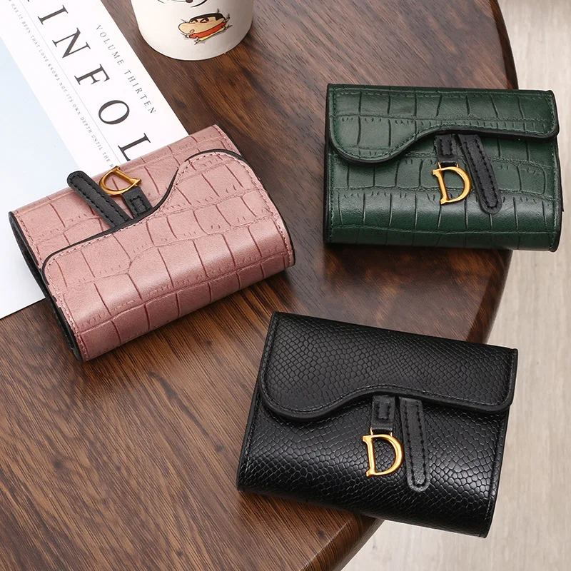 PU Letter Wallet Multi Card Women Luxury Card Holder Short Wallet Mini Card Holder Small Multi Functional Clutch Bag