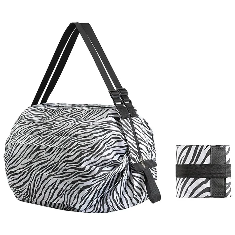 Large Foldable Shopping Bag Reusable Eco Bag Grocery Package Beach Toy Storage Bags Shoulder Cat Lemon Printing Pouch Tote Pouch