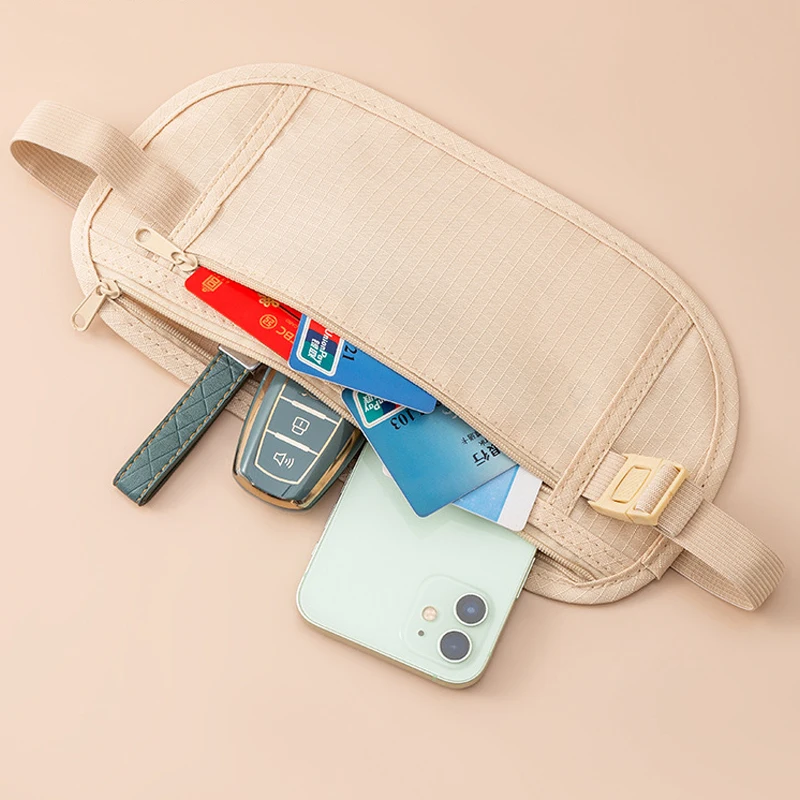 1Pcs Waist Packs Money Belt Hidden Security Running Bags Passport Holder Secure Hidden Travel Wallet Undercover Pack Waist Pouch