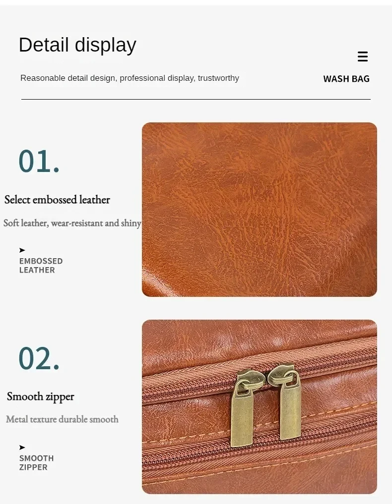 NEW Leather Toiletry Bag for Men Women Dopp Kit Mens Hanging Toiletry Bag Travel Bag for Traveling Large Cosmetic Bag for T