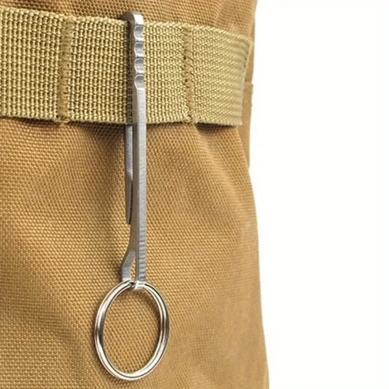 Stainless Steel EDC Tool Wallet - Multi-functional Keychain Carabiner Money Clip, Essential Outdoor Camping Accessories