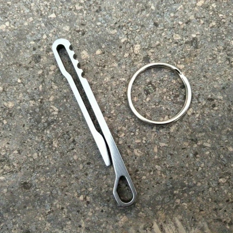 Stainless Steel EDC Tool Wallet - Multi-functional Keychain Carabiner Money Clip, Essential Outdoor Camping Accessories