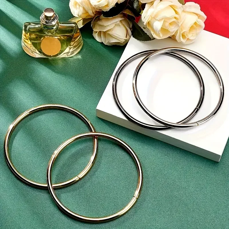 2pcs O-ring Bag Handle Metal Strap Replacement Handbag Luggage DIY Fashion Bag Hardware Accessories Purse Sewing Frame