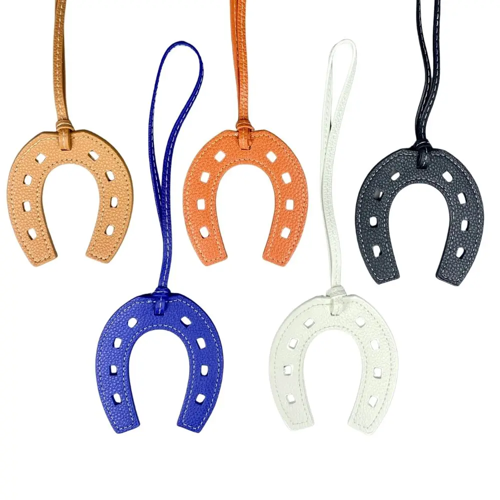 Horse Head Horseshoe Bag Charm, Equestrian Purse Accessory Gift, Handmade PU Leather Pony Ornament for Bags, Vintage Horse Gifts