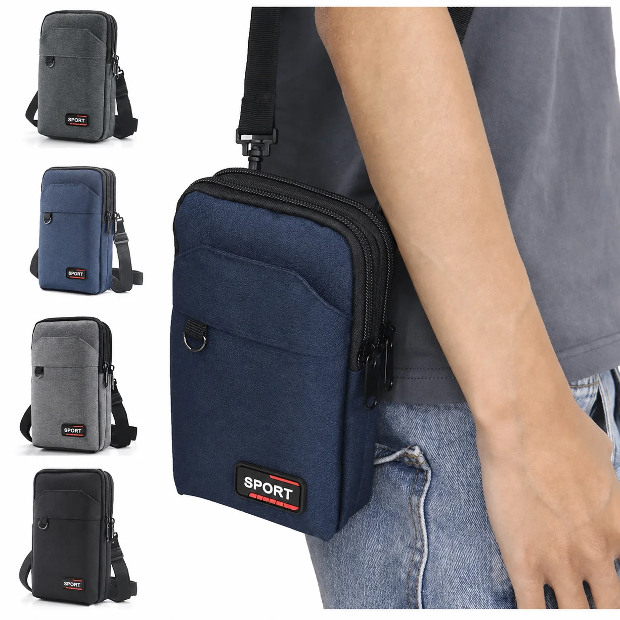 New Men's Waterproof Tactical Waist Pack - Military Style Crossbody Bag for Camping Hunting, with Mobile Phone Pouch