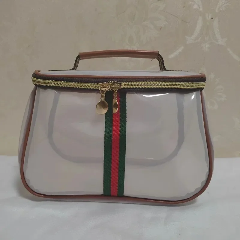 Portable Toiletry Bag Luxury Sensation Handheld Cosmetic Bag Transparent Large Capacity Waterproof PVC Makeup Bag