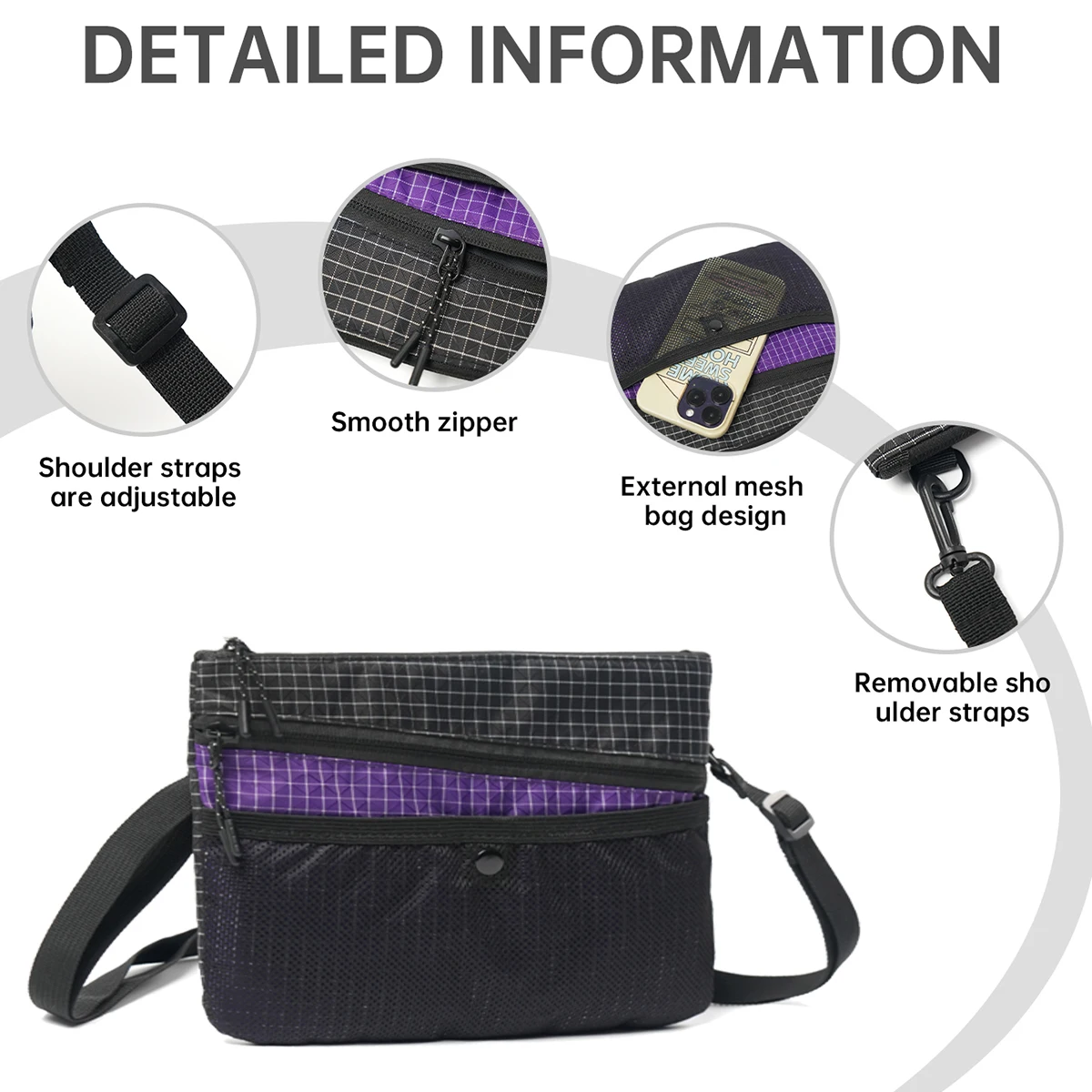 Summer Women's Lightweight Ultra-Thin Mini Shoulder Bag, Cross-Body Mobile Phone Bag, Student Travel Passport Document Bag