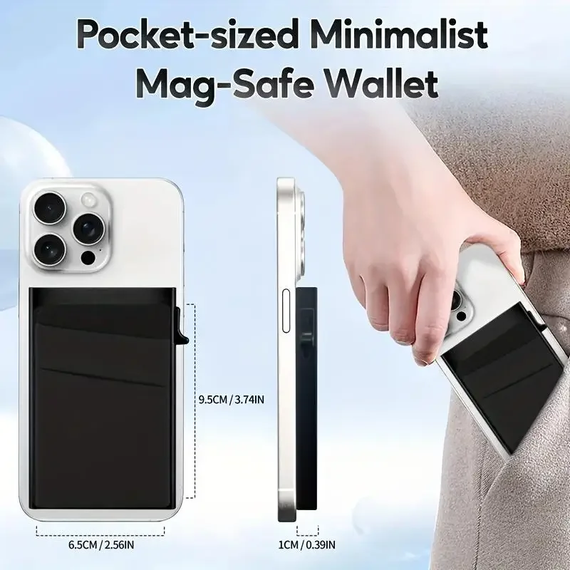 1 Pc Slim Pop-Up Card Holder with Print for Men, RFID Blocking Wallet Magnetic Slim Automatic Pop-up Card Holder for The Phone