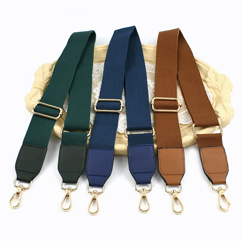 1Pc Deepeel 3.8cm Canvas Cotton Bags Strap 80-130cm Adjust Webbing Handbag Crossbody Replacement Shoulder Straps Bag Accessories