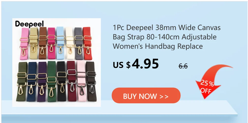 1Pc Deepeel 3.8cm Canvas Cotton Bags Strap 80-130cm Adjust Webbing Handbag Crossbody Replacement Shoulder Straps Bag Accessories