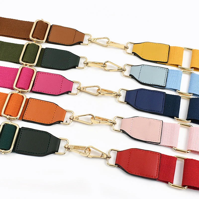 1Pc Deepeel 3.8cm Canvas Cotton Bags Strap 80-130cm Adjust Webbing Handbag Crossbody Replacement Shoulder Straps Bag Accessories