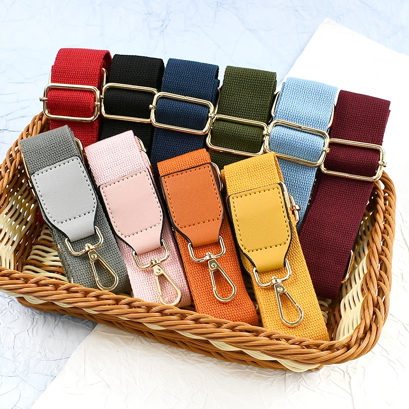 1Pc Deepeel 3.8cm Canvas Cotton Bags Strap 80-130cm Adjust Webbing Handbag Crossbody Replacement Shoulder Straps Bag Accessories