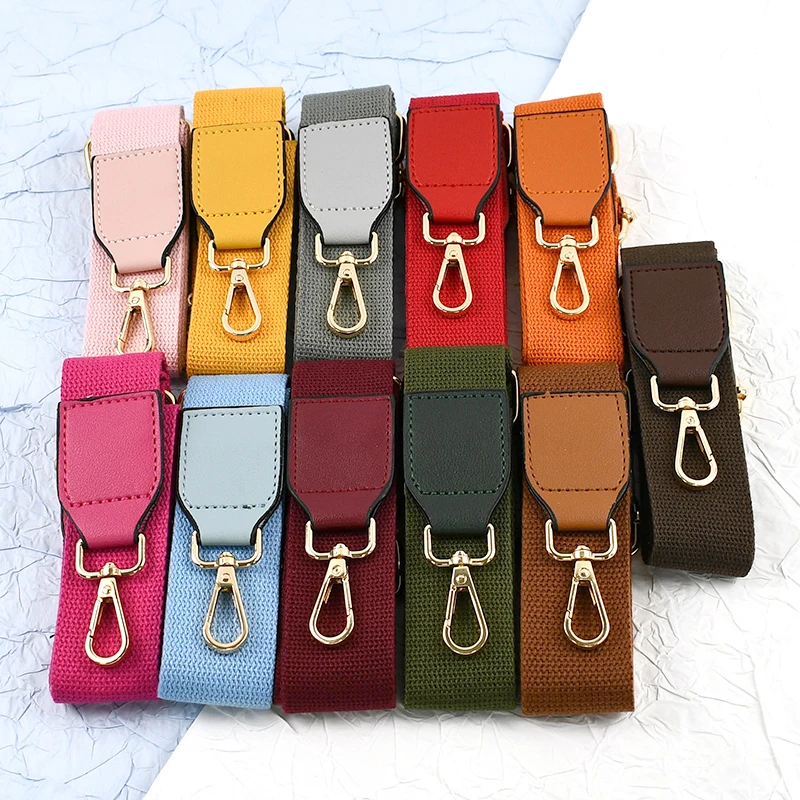1Pc Deepeel 3.8cm Canvas Cotton Bags Strap 80-130cm Adjust Webbing Handbag Crossbody Replacement Shoulder Straps Bag Accessories