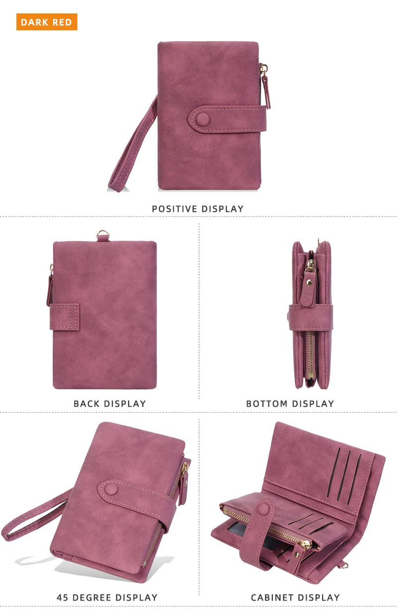 Baellerry Women Short Wallets Top Quality Card Holder Snap Button Zipper Femal Coin Compact Simple Card Clips For Girls