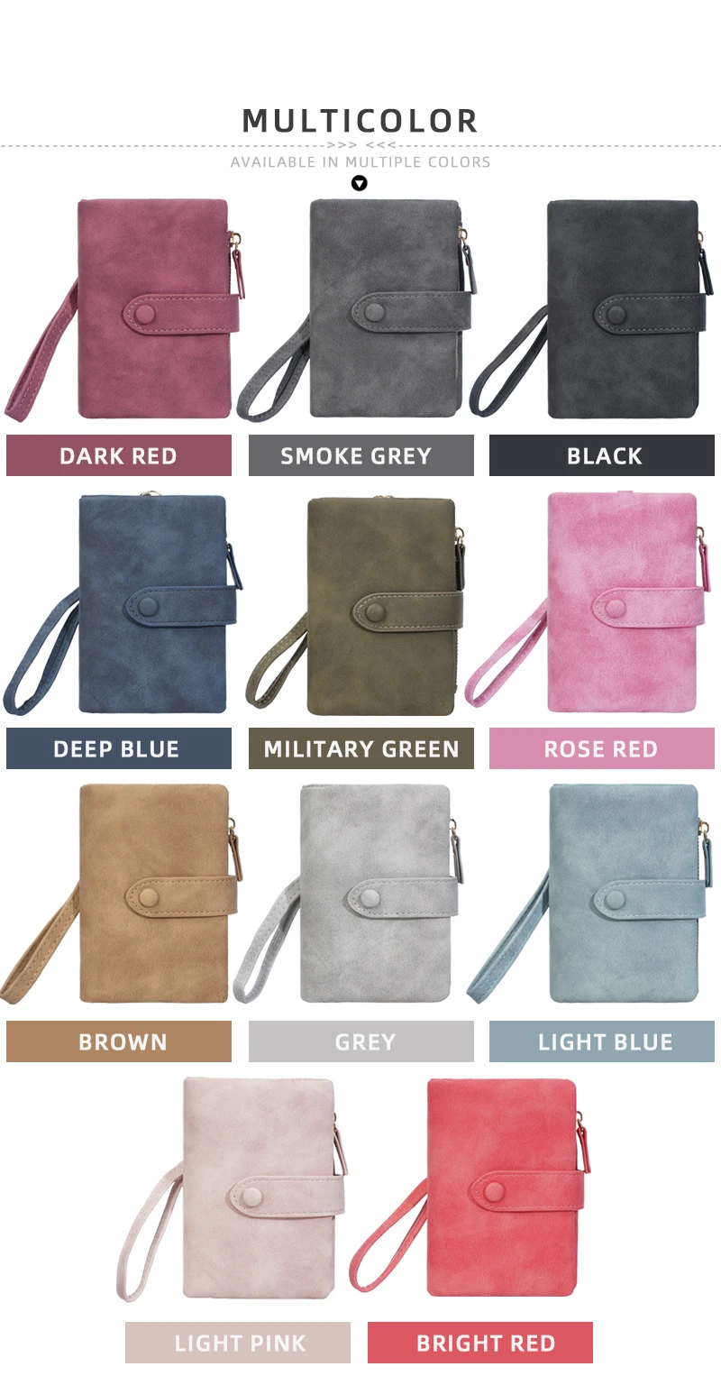 Baellerry Women Short Wallets Top Quality Card Holder Snap Button Zipper Femal Coin Compact Simple Card Clips For Girls