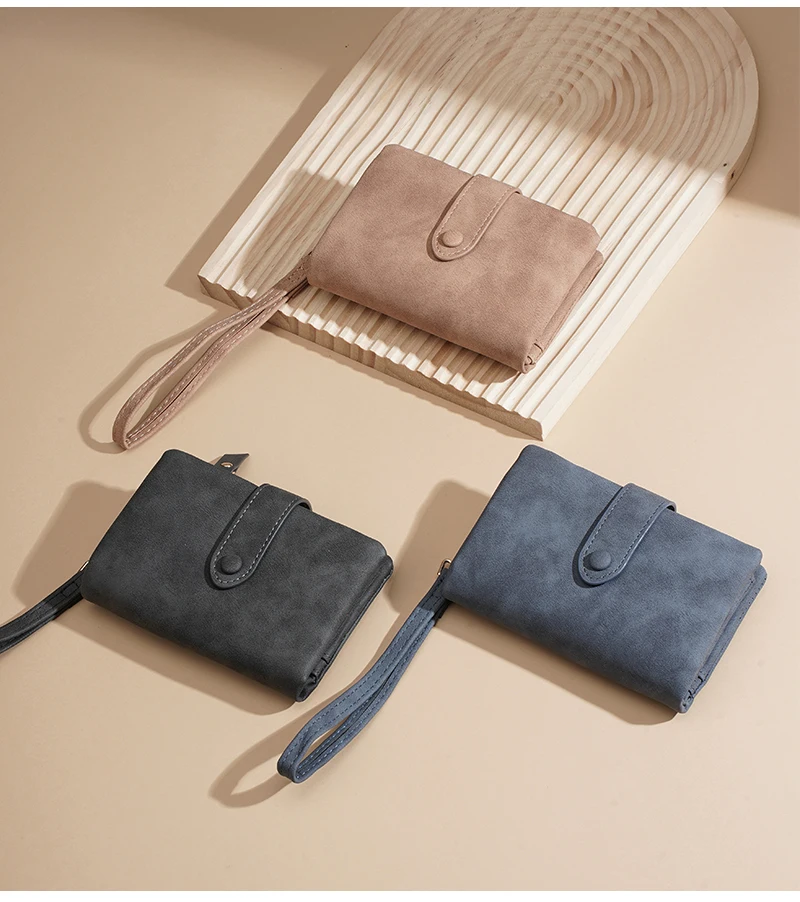Baellerry Women Short Wallets Top Quality Card Holder Snap Button Zipper Femal Coin Compact Simple Card Clips For Girls