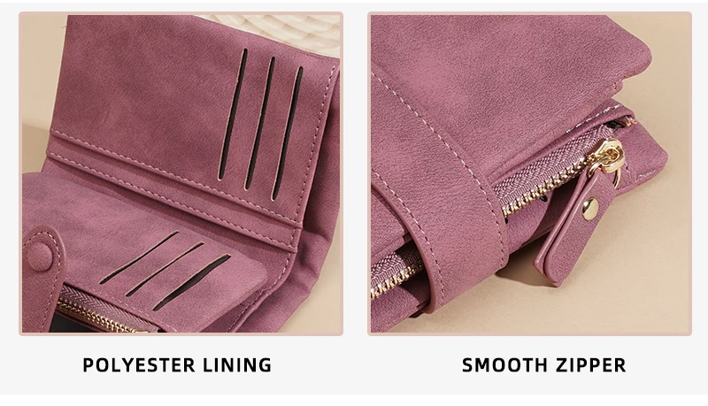 Baellerry Women Short Wallets Top Quality Card Holder Snap Button Zipper Femal Coin Compact Simple Card Clips For Girls