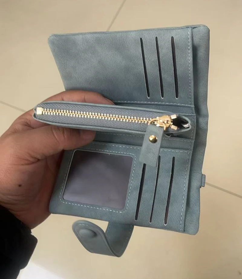 Baellerry Women Short Wallets Top Quality Card Holder Snap Button Zipper Femal Coin Compact Simple Card Clips For Girls