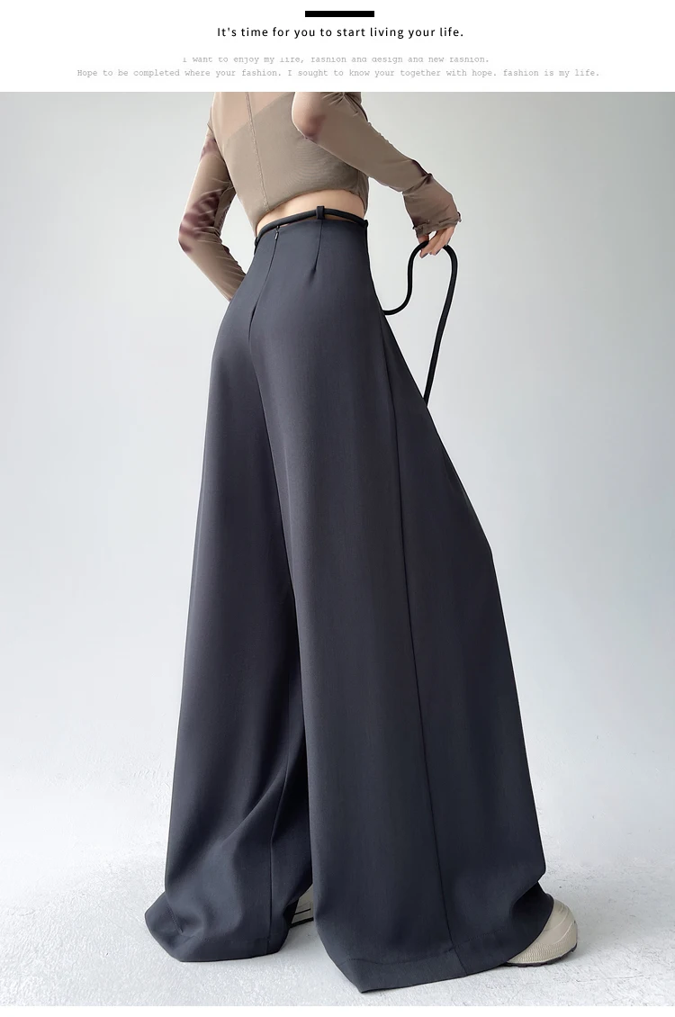 Fashion Street Casual Loose Woman Pants Summer New Solid Color Slim Women Pants Simple Basic Black Apricot Wide Leg Pants Female