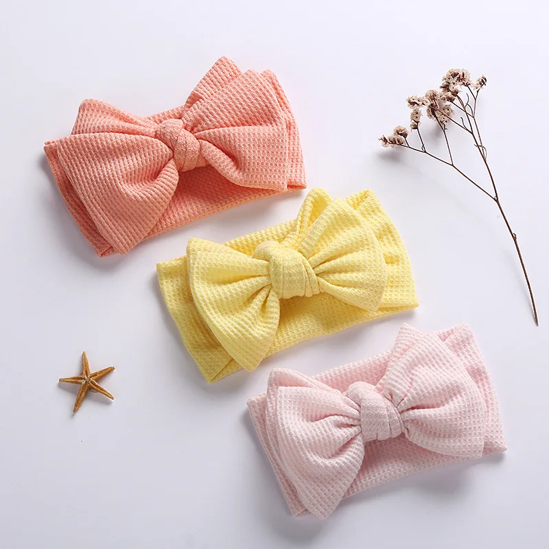Baby Headband Newborn Baby Girl Hair Accessories Children's Headwear Knit Big Bow Double Layer Kids Hair Band Turban Headdress