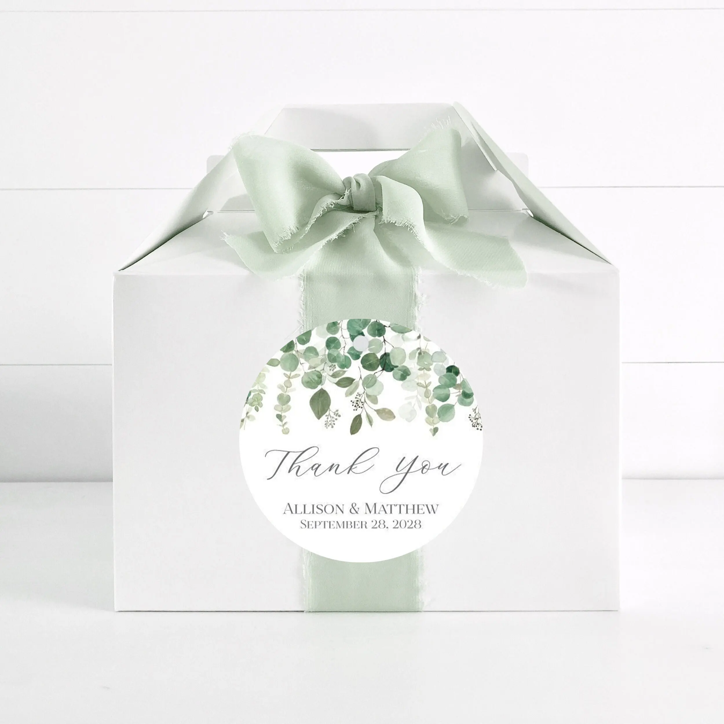 Custom Wedding Baptism Stickers Personalized Waterproof Round Gift Tags Bridal Shower Gift Thank You Stickers