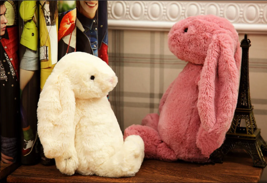 Personalized plush toys 40cm bunny Embroidered Plush Long Ear Bunny kidsName Custom Stuffed Bunny Animal Dolls Birthday Gift