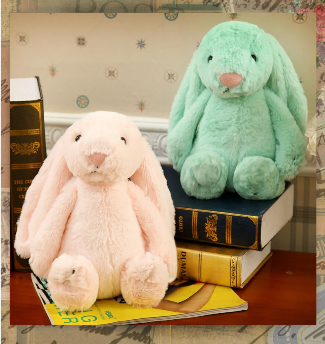 Personalized plush toys 40cm bunny Embroidered Plush Long Ear Bunny kidsName Custom Stuffed Bunny Animal Dolls Birthday Gift