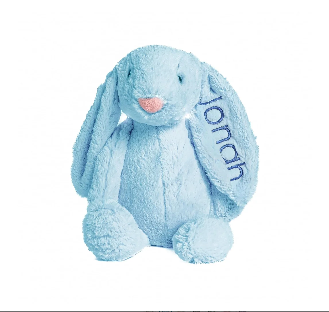 Personalized plush toys 40cm bunny Embroidered Plush Long Ear Bunny kidsName Custom Stuffed Bunny Animal Dolls Birthday Gift