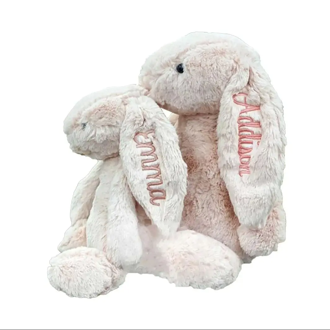 Personalized plush toys 40cm bunny Embroidered Plush Long Ear Bunny kidsName Custom Stuffed Bunny Animal Dolls Birthday Gift