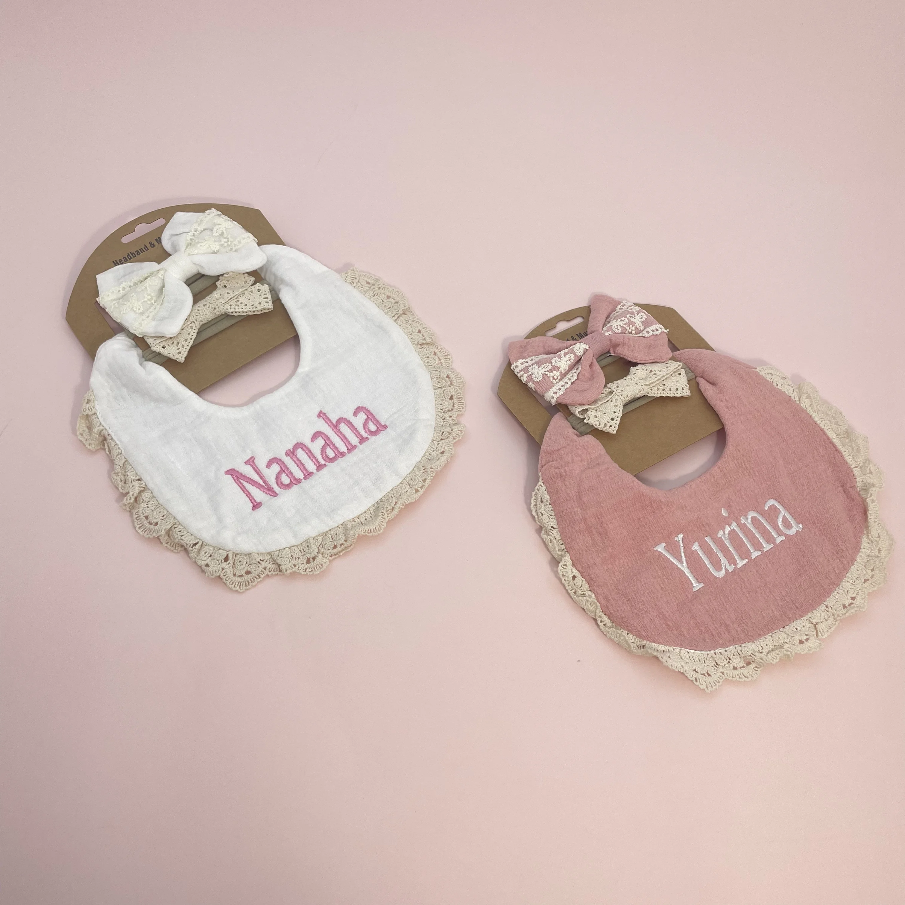 Personalized Cotton Baby Bib Custom Name Kids Feeding Saliva Towel Newborn Shower Gift Birth Gifts