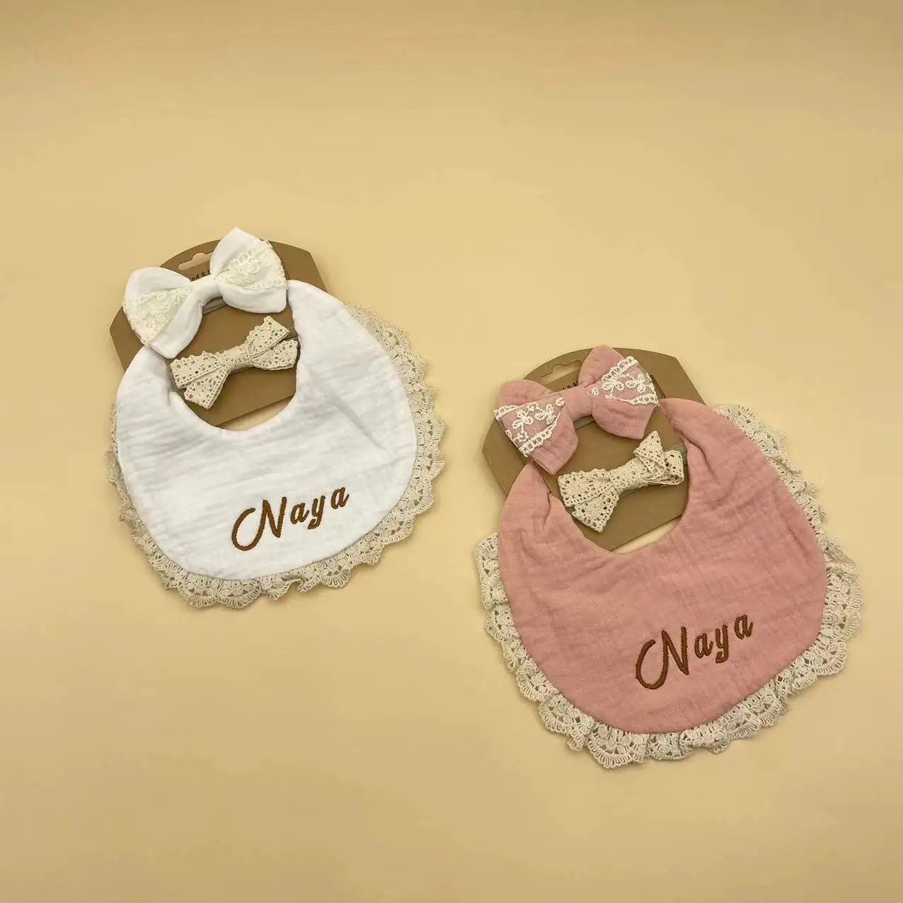 Personalized Cotton Baby Bib Custom Name Kids Feeding Saliva Towel Newborn Shower Gift Birth Gifts