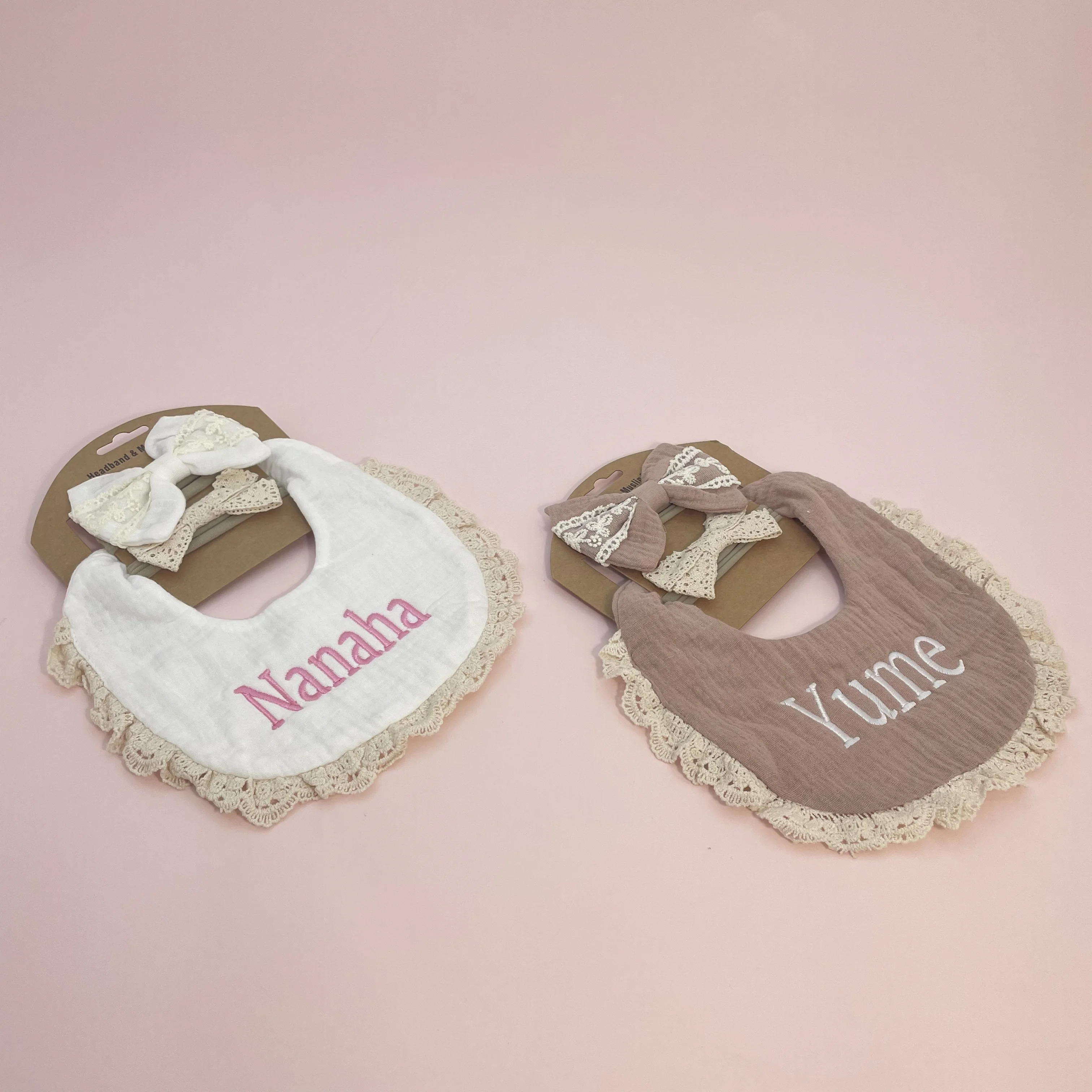 Personalized Cotton Baby Bib Custom Name Kids Feeding Saliva Towel Newborn Shower Gift Birth Gifts