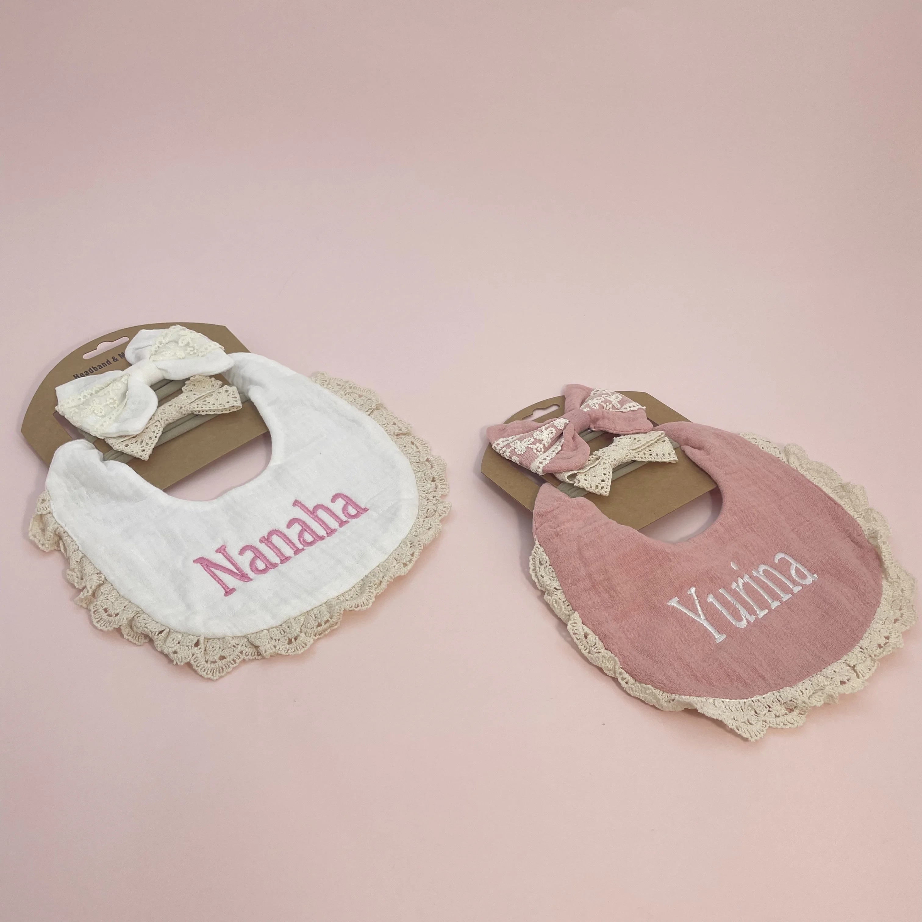 Personalized Cotton Baby Bib Custom Name Kids Feeding Saliva Towel Newborn Shower Gift Birth Gifts