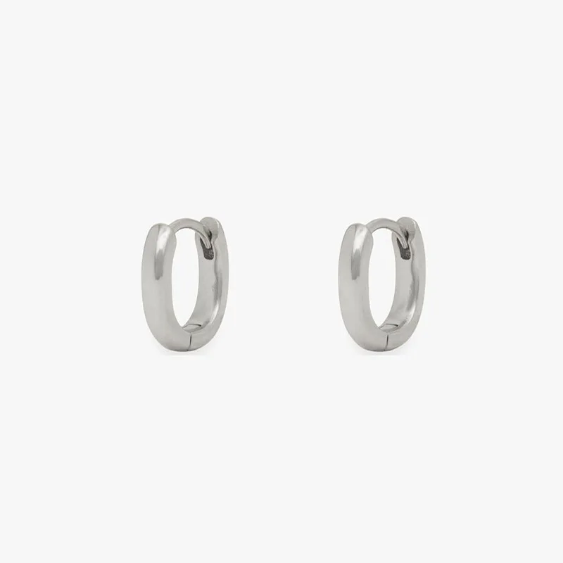 2PCS New Gold Color Square Hoop Earrings Women Men Stainless Steel Huggie Minimalist Punk Unisex Rock Earrings Piercing Jewelry