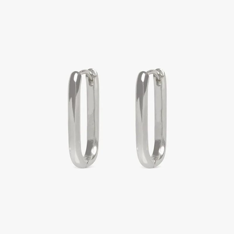 2PCS New Gold Color Square Hoop Earrings Women Men Stainless Steel Huggie Minimalist Punk Unisex Rock Earrings Piercing Jewelry