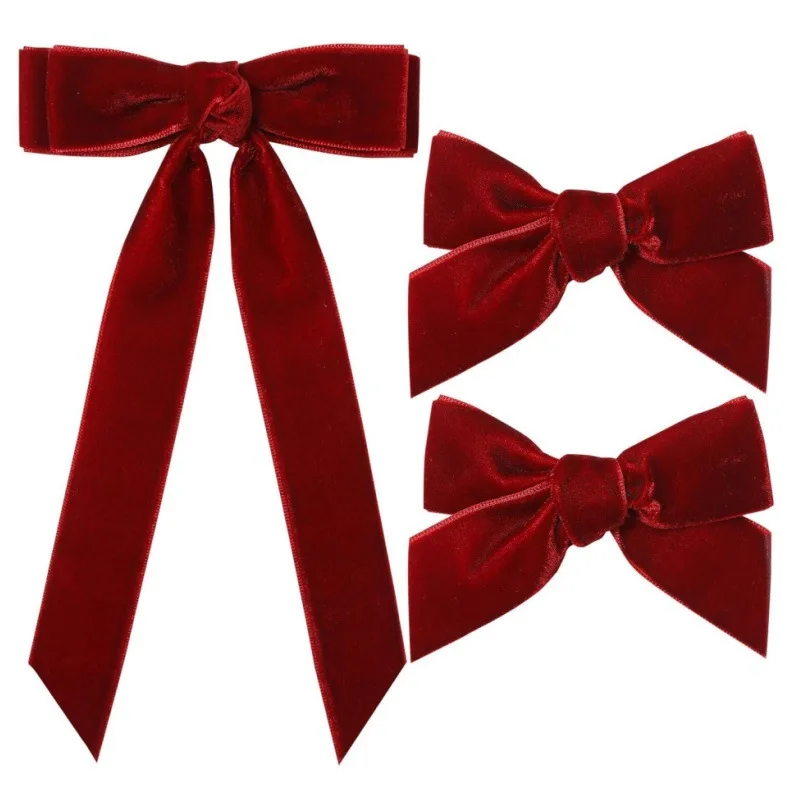 2025 Cute Velvet Bow Hairpins Set Women Children Girls Hair Clips Pin Barrettes Accessories Hairclip Headdress Headwear Ornament