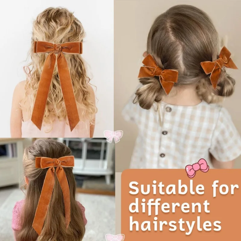 2025 Cute Velvet Bow Hairpins Set Women Children Girls Hair Clips Pin Barrettes Accessories Hairclip Headdress Headwear Ornament