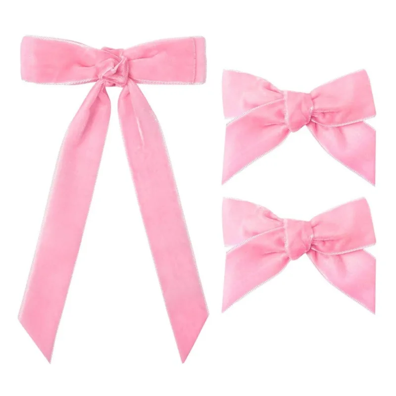 2025 Cute Velvet Bow Hairpins Set Women Children Girls Hair Clips Pin Barrettes Accessories Hairclip Headdress Headwear Ornament