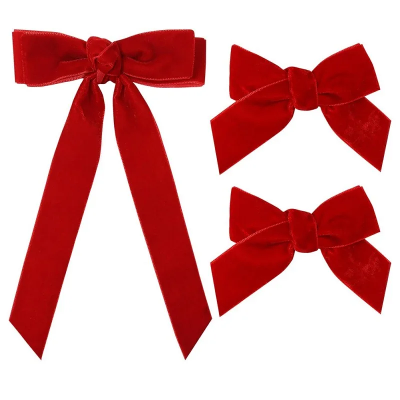 2025 Cute Velvet Bow Hairpins Set Women Children Girls Hair Clips Pin Barrettes Accessories Hairclip Headdress Headwear Ornament