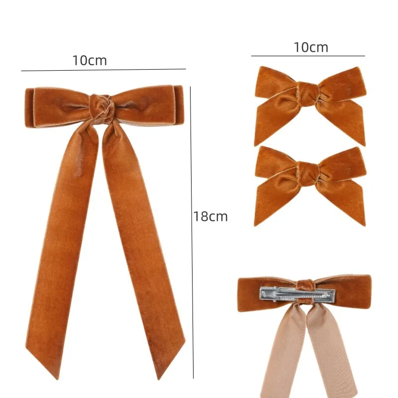 2025 Cute Velvet Bow Hairpins Set Women Children Girls Hair Clips Pin Barrettes Accessories Hairclip Headdress Headwear Ornament