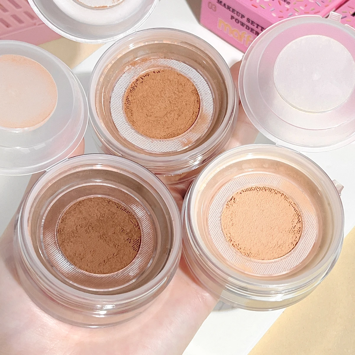 Setting powder, oil control, waterproof, sweat-proof, no makeup removal, brightening, invisible pore concealer, facial makeup lo