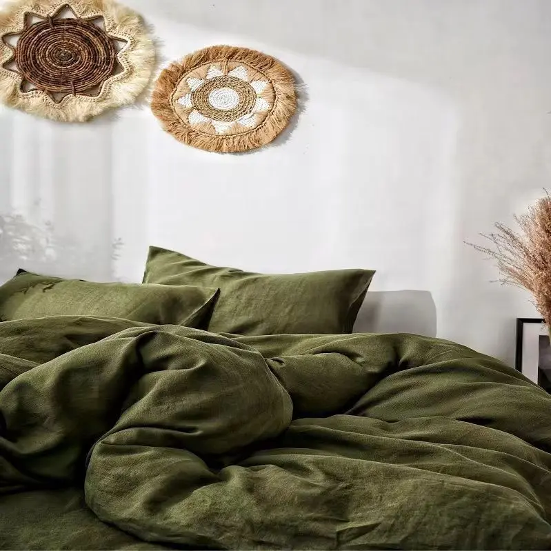 Home Textiles Bedding 100% French Linen Stone-washed Natural Duvet Cover Comfortable Quilt Comforter Cover Queen Durable Healthy
