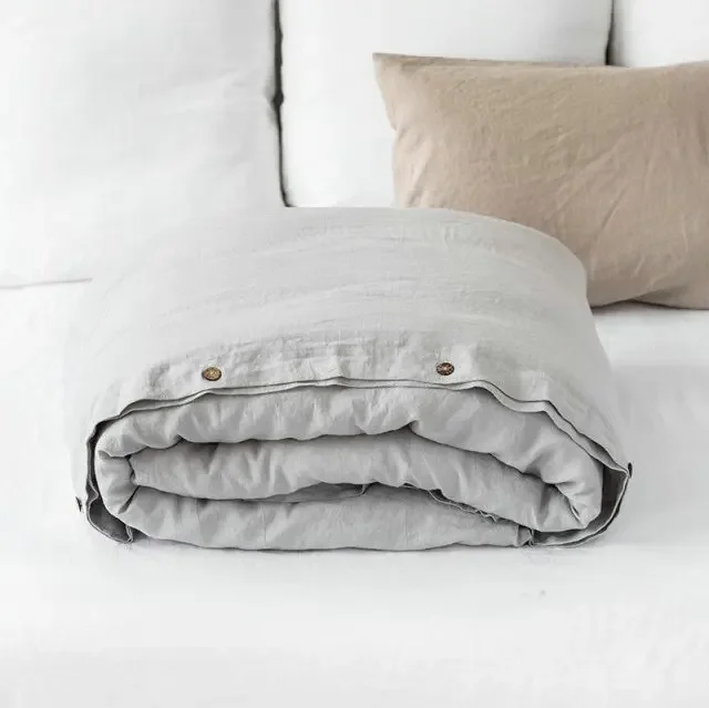 Home Textiles Bedding 100% French Linen Stone-washed Natural Duvet Cover Comfortable Quilt Comforter Cover Queen Durable Healthy