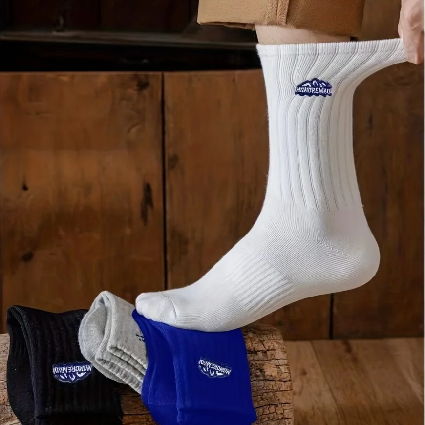 4 pairs of unisex socks with oil painting pattern  thin breathable and versatile casual mid length socks
