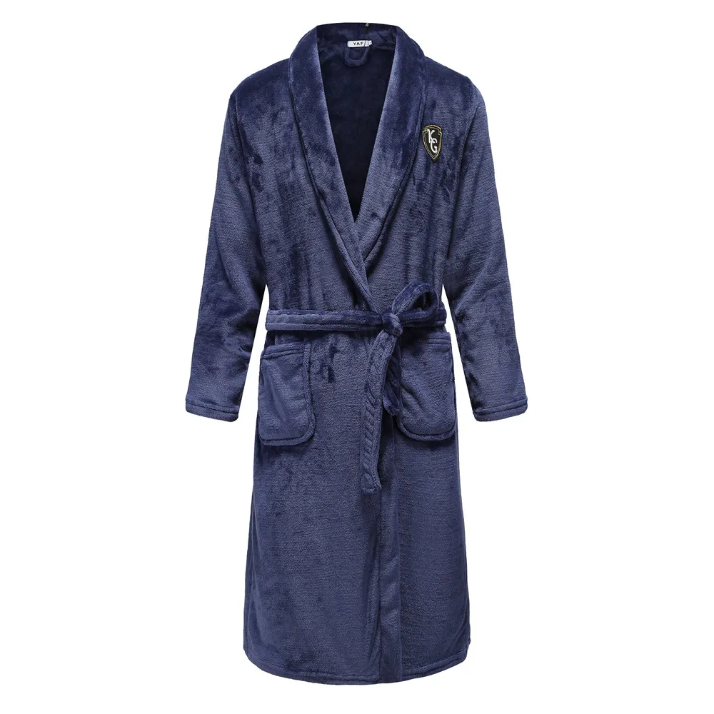 Winter New Coral Fleece Sleepwear Couple's Sleeping Robe Women's Home Clothes Bathrobe Men's Oversize Flannel Thickened Yukata