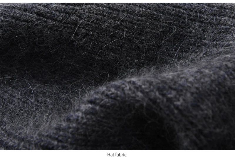 Casual Winter Hat for Women Real Rabbit Fur Beanie Ladies Fall Cashmere Hats Three Fold Thick Knitted Girls Skullies Beanies Cap
